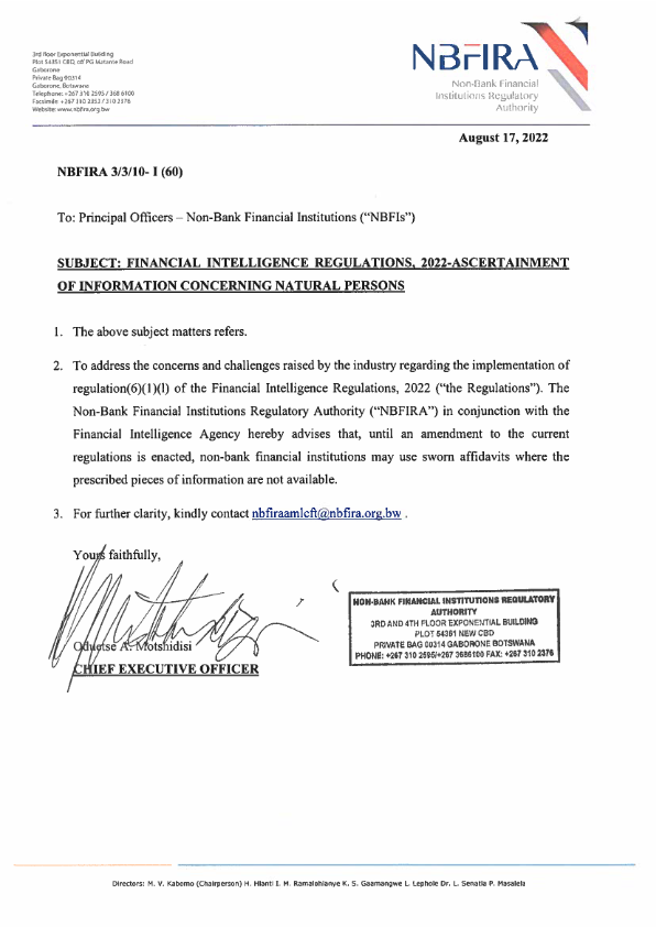 NOTE ON FI REGULATIONS-ASCERTAINMENT OF INFORMATION CONCERNING NATURAL ...